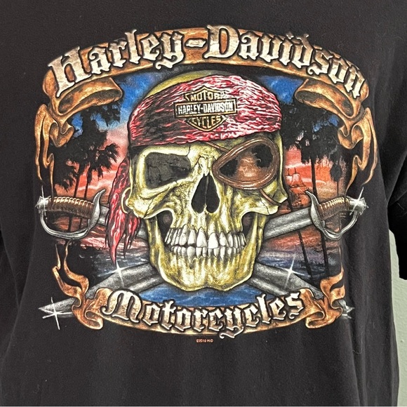 Harley Davidson Motorcycle Pirate Skull Orlando Florida HD T Shirt XL - Picture 5 of 10